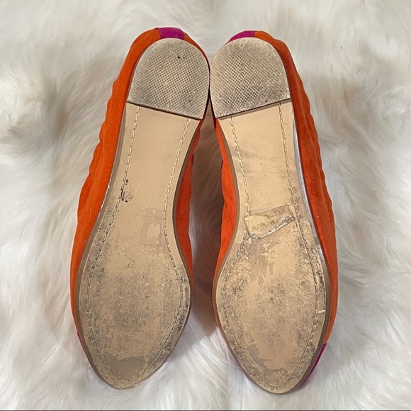 Restricted Multicolored Color Block Faux Suede Ballet Flat with Bow - Picture 8 of 9